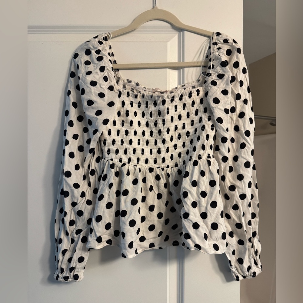 Polka Dot peplum top